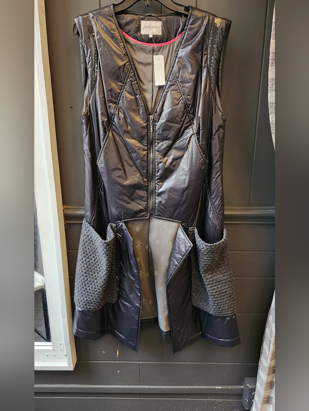 Julia Janus Puffer Black Asymmetrical Vest